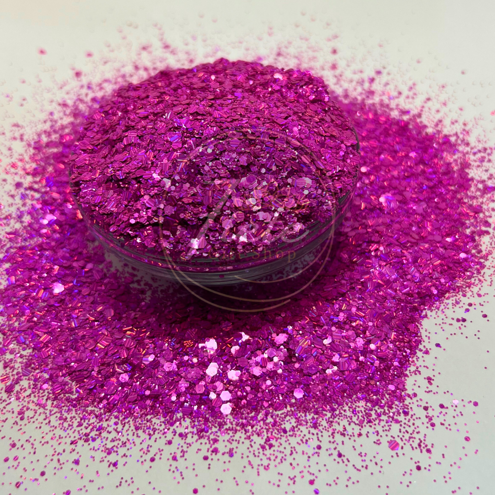 Tickled, Pink-Striped Holographic Mixed