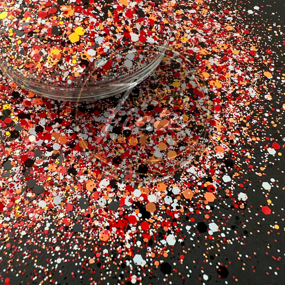 Orange Camo - Mix Glitter