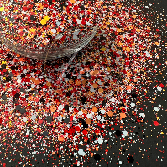 Orange Camo - Mix Glitter