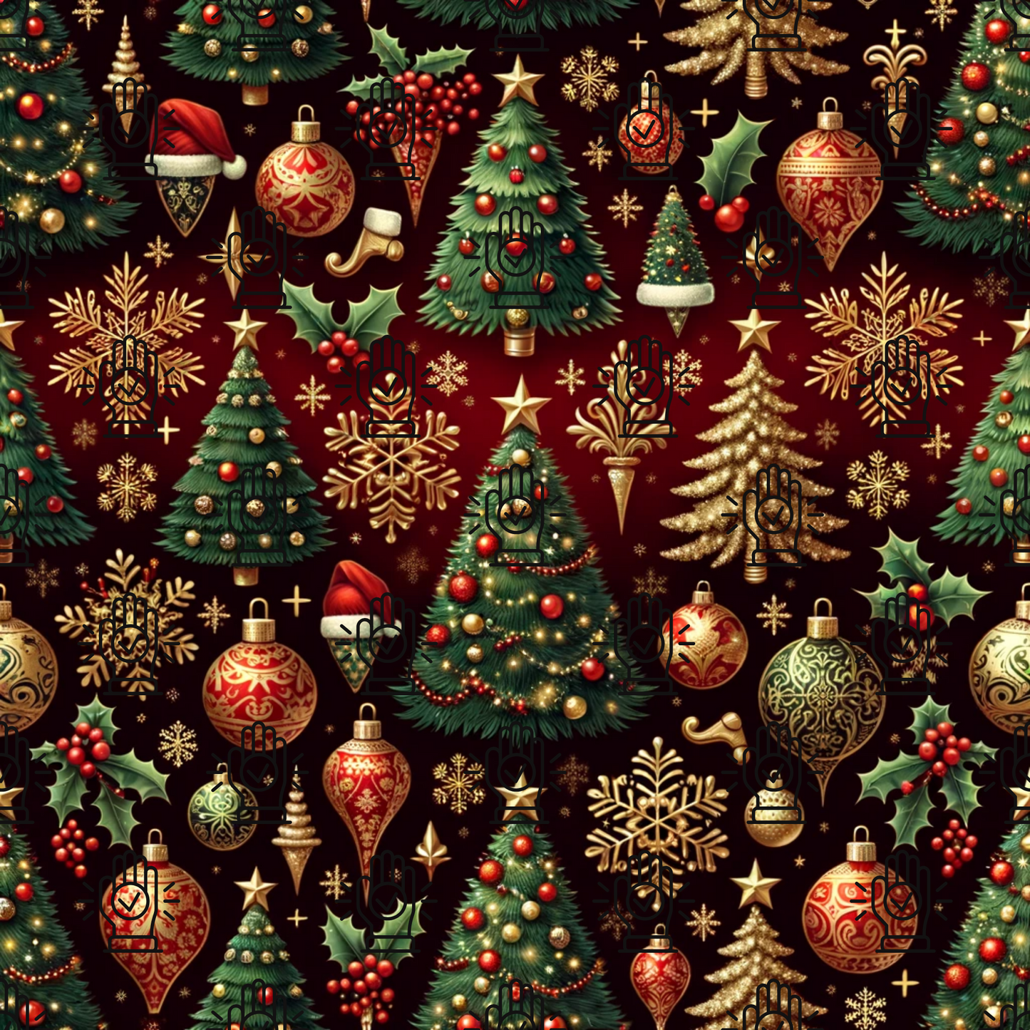 Whimsical Christmas Trees Patterns-PNG