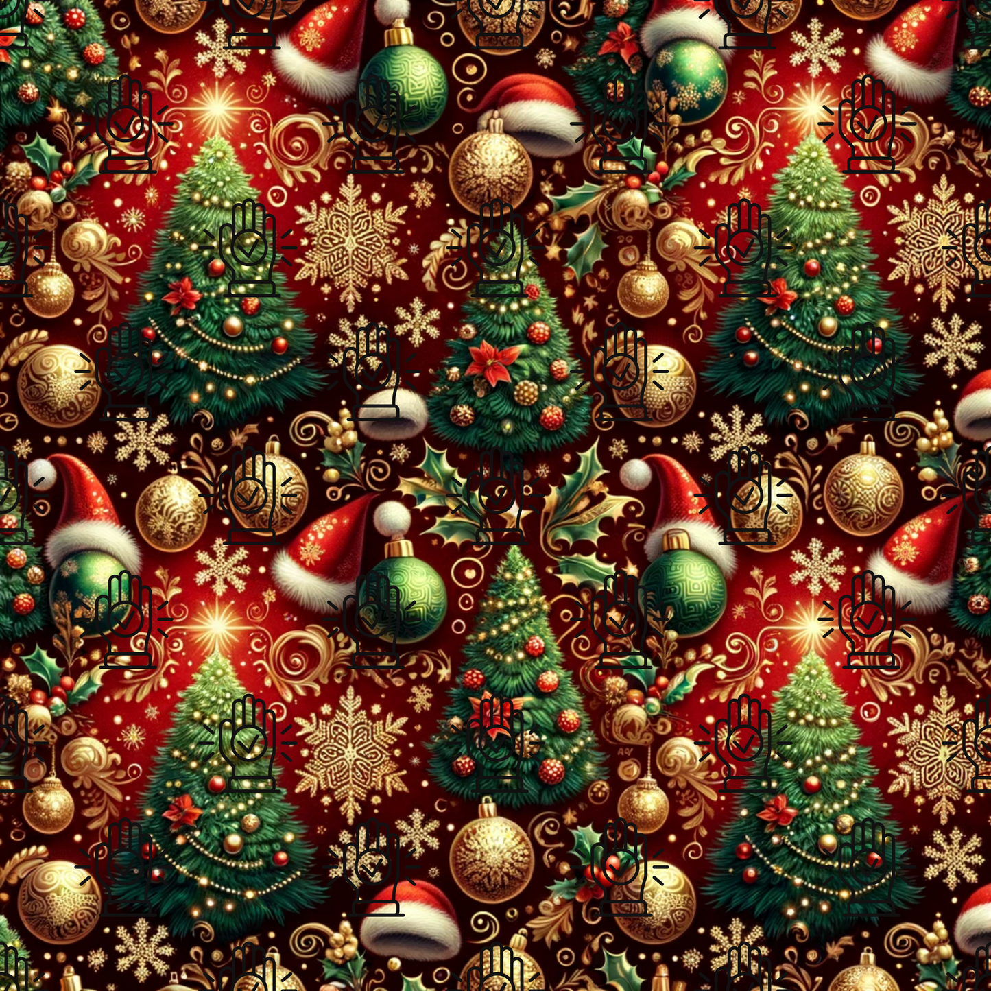 Whimsical Christmas Trees Patterns-PNG