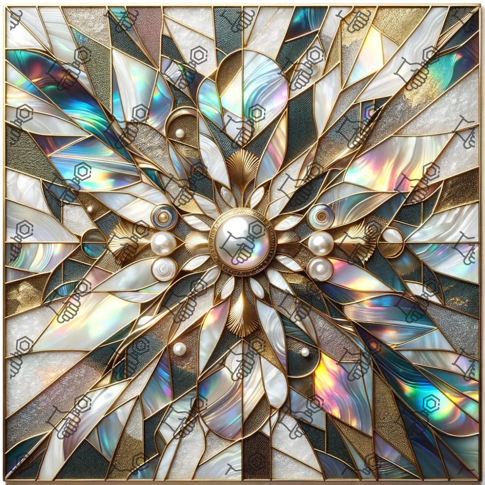 Mother of Pearl Shattered Glass Blue-PNG