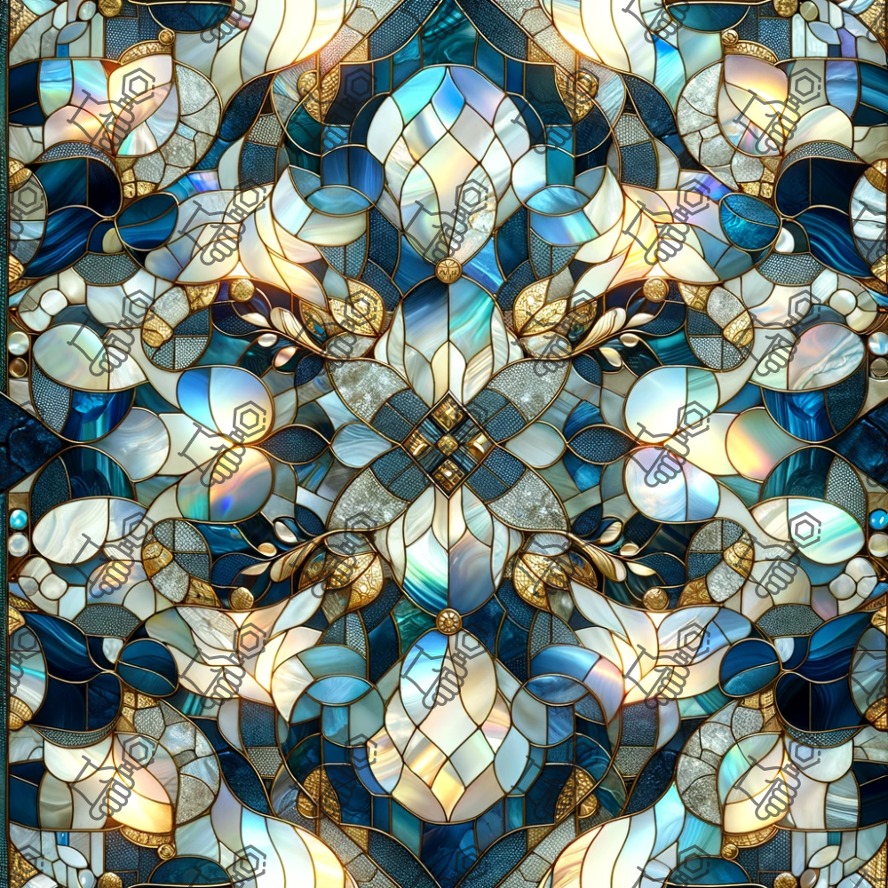 Mother of Pearl Shattered Glass Blue-PNG