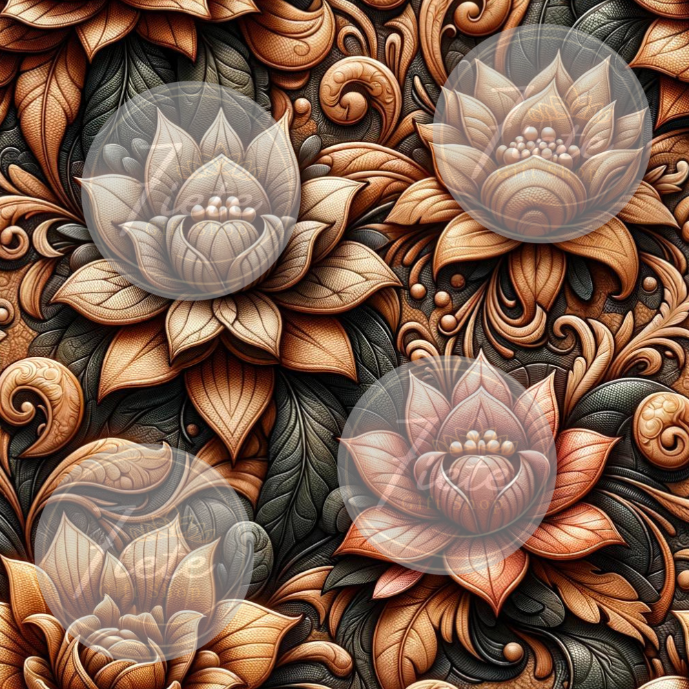 Enchanted Leather Blooms-PNG