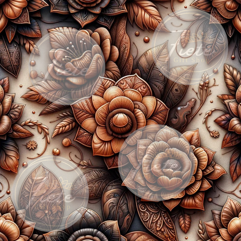 Enchanted Leather Blooms-PNG