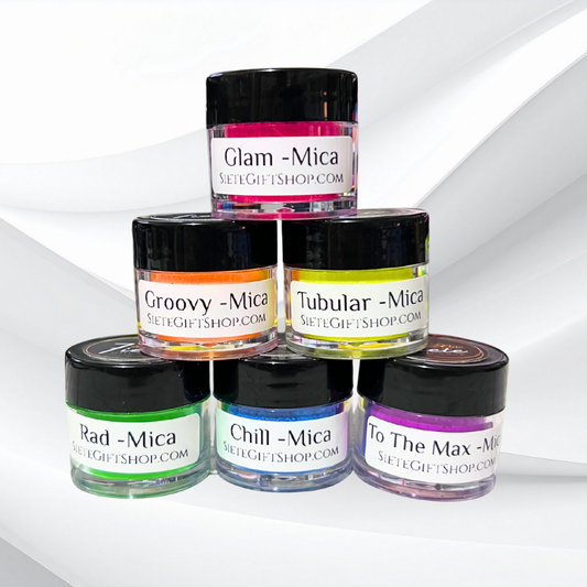 Neon Mica Powder Sample Size Bundle – 6 Colors