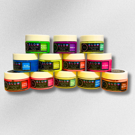 Glow-On Pigment Paste Set – 12 Vibrant Glow-in-the-Dark Colors