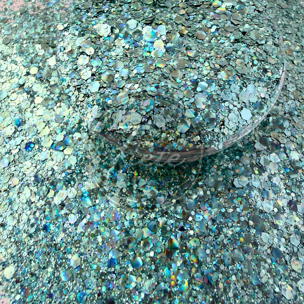 Seafoam - Holographic Cat Eye Glitter - Mixed