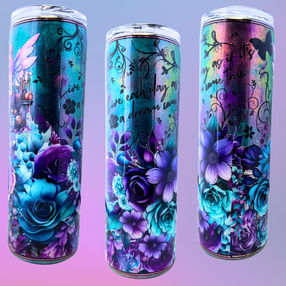 30oz Fairy Floral -Stainless Steel Tumbler