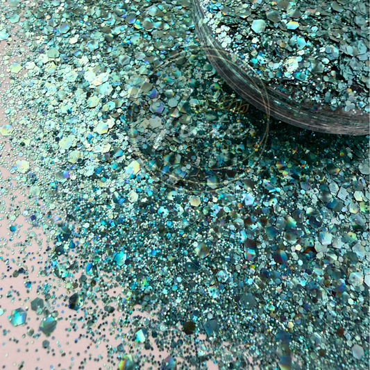 Seafoam - Holographic Cat Eye Glitter - Mixed