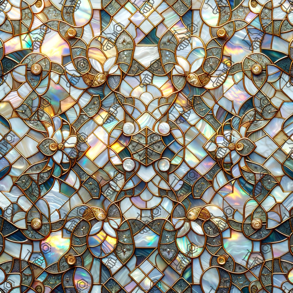 Mother of Pearl Shattered Glass Blue-PNG