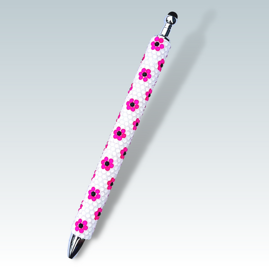 Glow in the Dark Daisy Rhinestone Pen Stylus Drying Gel Ink, 2 in-1 Stylus Gel Ink Pen, .5MM Metal Pen Stylus for Touch Screens. Pen and Pencil Set.